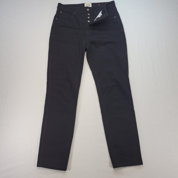 Sezane Denim - Sezane Denim Jeans Womens US 8 Black Straight Leg High Rise Button Fly Denim